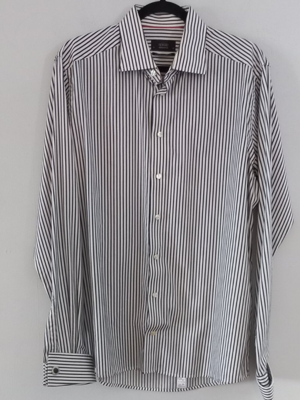 ETON dark Grey and white shirt with cufflinks